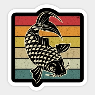 Koi Fish - Retro Sunset Sticker